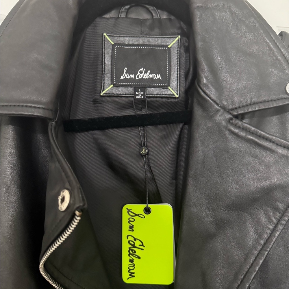 Sam Edelman Black Leather Moto Jacket - Picture 2 of 4
